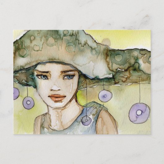 Carte Postale L'illusion d'une belle fille délicate (Devant)