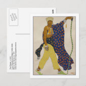 Carte Postale L'Illustration de costume par Leon Bakst pour Le P (Devant / Derrière)