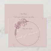 Carte Postale l'illustration de fleurs soit ma servante d'honneu (Devant / Derrière)