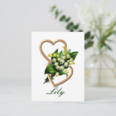 Carte Postale Lily de la Vallée aux deux coeurs (Debout devant)