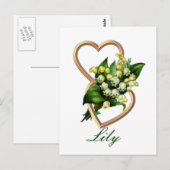 Carte Postale Lily de la Vallée aux deux coeurs (Devant / Derrière)