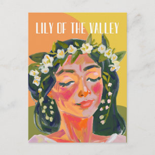 Carte Postale Lily de la vallée mai naître Mois Fleur Jolie