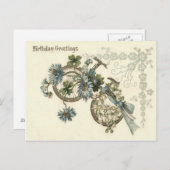 Carte Postale Lily de la Vallée Myosotis (Devant / Derrière)