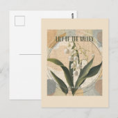 Carte Postale Lily de la vallée Retro Mai Fleur du mois de naiss (Devant / Derrière)