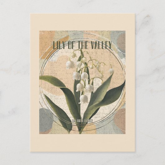 Carte Postale Lily de la vallée Retro Mai Fleur du mois de naiss (Devant)