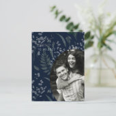 Carte Postale Lily de Vallée avec des fougères || Bleu profond (Debout devant)