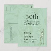 Carte Postale Lily de Valley avec fougères || Vert sauge personn (Devant / Derrière)