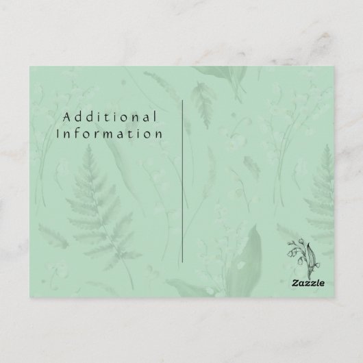 Carte Postale Lily de Valley || Photo verte douce Enregistrer la (Dos)