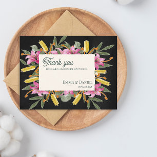 Carte Postale Lily Élégant Blush Humeur Remerciement de Mariage