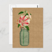 Carte Postale Lily fleur dans un pot Mason (Devant / Derrière)