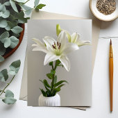 Carte Postale Lily Lullaby | Peinture florale simple blanche
