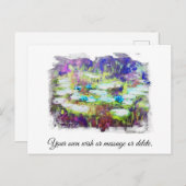 Carte Postale *|* Lily Pads Monet Pond AR23 Personnaliser le tex (Devant / Derrière)