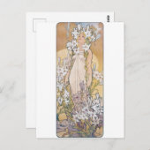 Carte Postale Lily (Quatre Fleurs), Alphonse Mucha (Devant / Derrière)