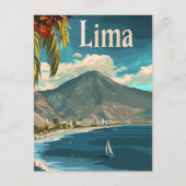 Carte Postale Lima Pérou Vintage Retro Voyage Illustration (Devant)