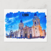Carte Postale Lima Pérou Vintage voyage aquarelle (Devant)