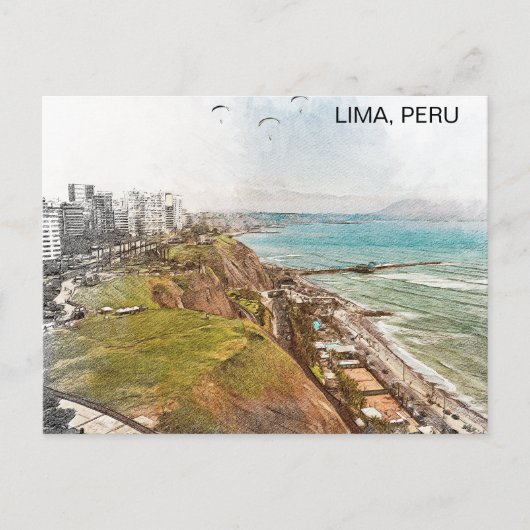 Carte Postale Lima Pérou Vue Océan Pacifique (Devant)