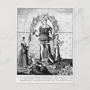 Carte Postale L'image de Dame Astrology avec les Trois