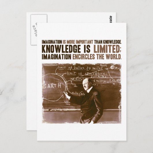 Carte Postale L'imagination est plus importante que la connaissa (Devant / Derrière)