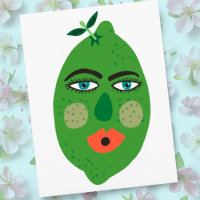Carte postale lime fantaisiste