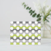 Carte Postale Lime Green Grey Blanc moderne Polka Dot Motif (Debout devant)