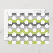 Carte Postale Lime Green Grey Blanc moderne Polka Dot Motif (Devant / Derrière)