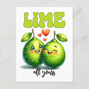 Carte Postale Lime Toutes Les Tes Drôle Punny Valentine