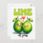 Carte Postale Lime Toutes Les Tes Drôle Punny Valentine (Devant / Derrière)