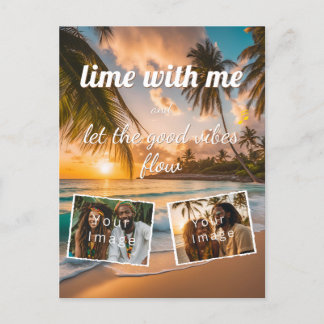 Carte Postale lime witme moi, let the good vibes flow, ta photo