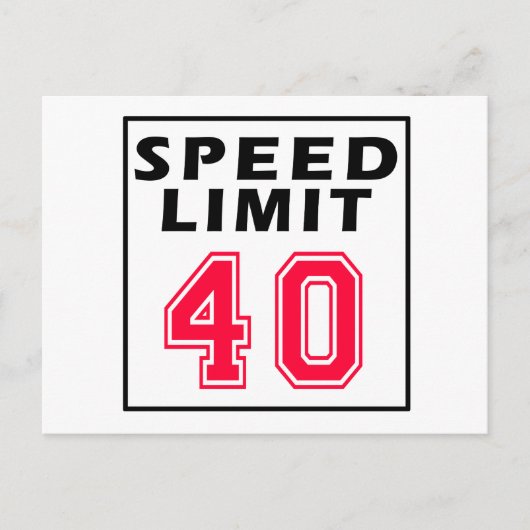 Carte Postale Limite de vitesse 40 dessins d'anniversaire (Devant)