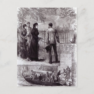 Carte Postale L'impératrice Eugénie visitant le tombeau de Napol