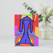 Carte Postale L'impression abstraite cubiste du teckel bleu (Debout devant)