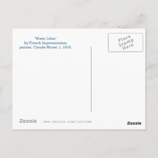 Carte Postale L'Impressionnisme De L'Eau (Dos)