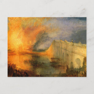 Carte Postale L'incendie des chambres du Parlement par Turner