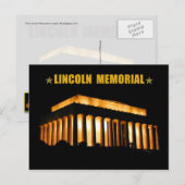 Carte Postale Lincoln Memorial à la nuit, Washington, D.C. (Devant / Derrière)