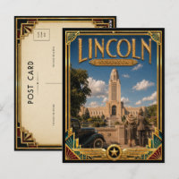 Lincoln Nebraska Art Déco Vintage de l'Âge d'Or