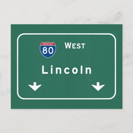 Carte Postale Lincoln Nebraska ne Interstate Highway Freeway : (Devant)