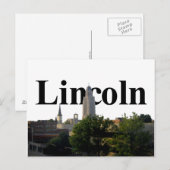 Carte Postale Lincoln, Nebraska Skyline avec Lincoln dans le cie (Devant / Derrière)