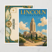 Carte Postale Lincoln Nebraska State Capitol GeoSaga (Devant / Derrière)