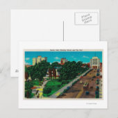 Carte Postale Lincoln Park montrant Bibliothèque et Hôtel de Vil (Devant / Derrière)