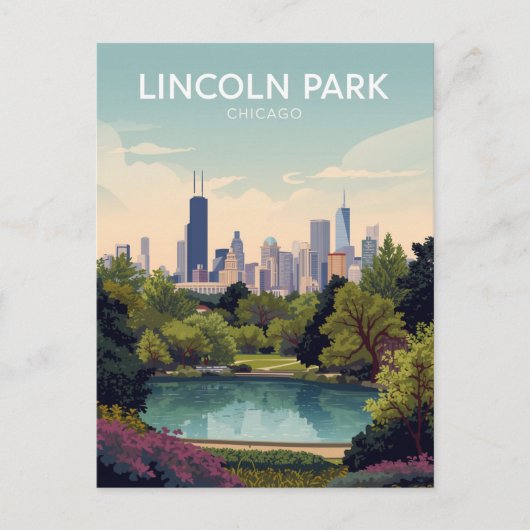 Carte Postale Lincoln Park : oasis vert de Chicago (Devant)