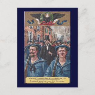 Carte Postale Lincoln Visite Richmond VA en 1865
