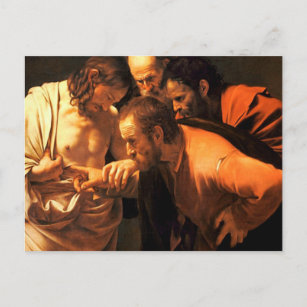 Carte Postale L'Incrédulité De Saint Thomas Par Caravaggio