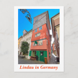 Carte Postale Lindau en Allemagne, maison ancienne de Bavière