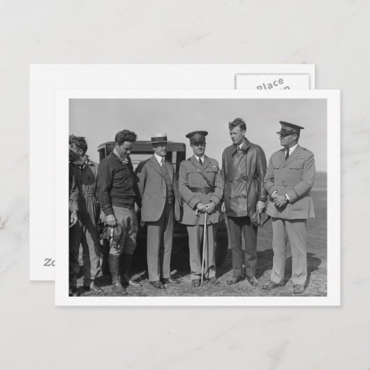 Carte Postale Lindbergh et Wright à Wright Field Photographie (Devant / Derrière)