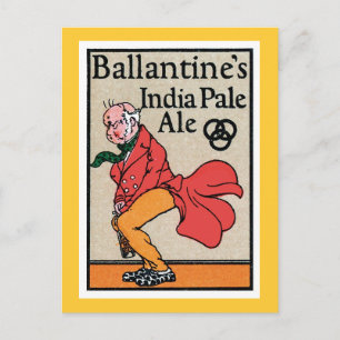 Carte Postale L'Inde pâle Étiquette Vintage de Ballantine