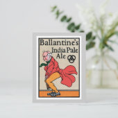 Carte Postale L'Inde pâle Étiquette Vintage de Ballantine (Debout devant)