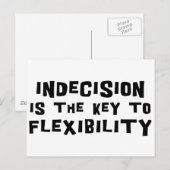 Carte Postale L'indécision est la clé de la flexibilité (Devant / Derrière)