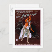 Carte Postale "L'Indien" - Plume rouge, chef du (Devant / Derrière)