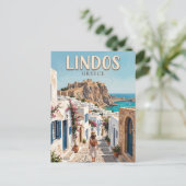 Carte Postale Lindos Grèce (Debout devant)