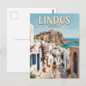 Carte Postale Lindos Grèce (Devant / Derrière)